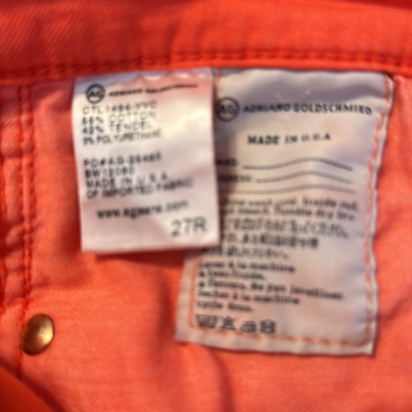 Adriano Goldschmied Mid rise cigarette pant coral/orange size 27R - Picture 10 of 10